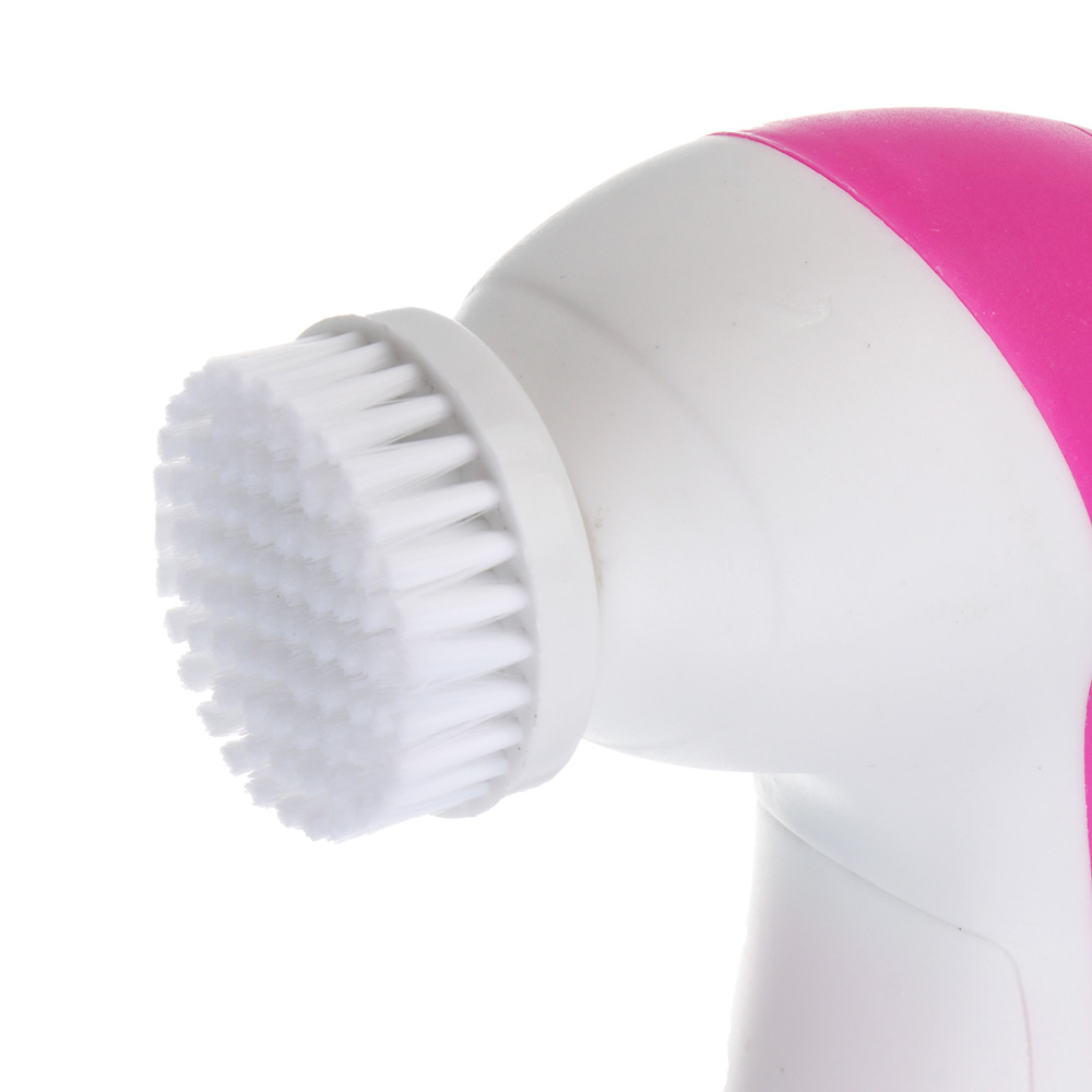 LEBEN Массажер для лица и тела, 2 скорости, набор насадок, 2xАА (не в компл.), розовый, арт.№ 192-087