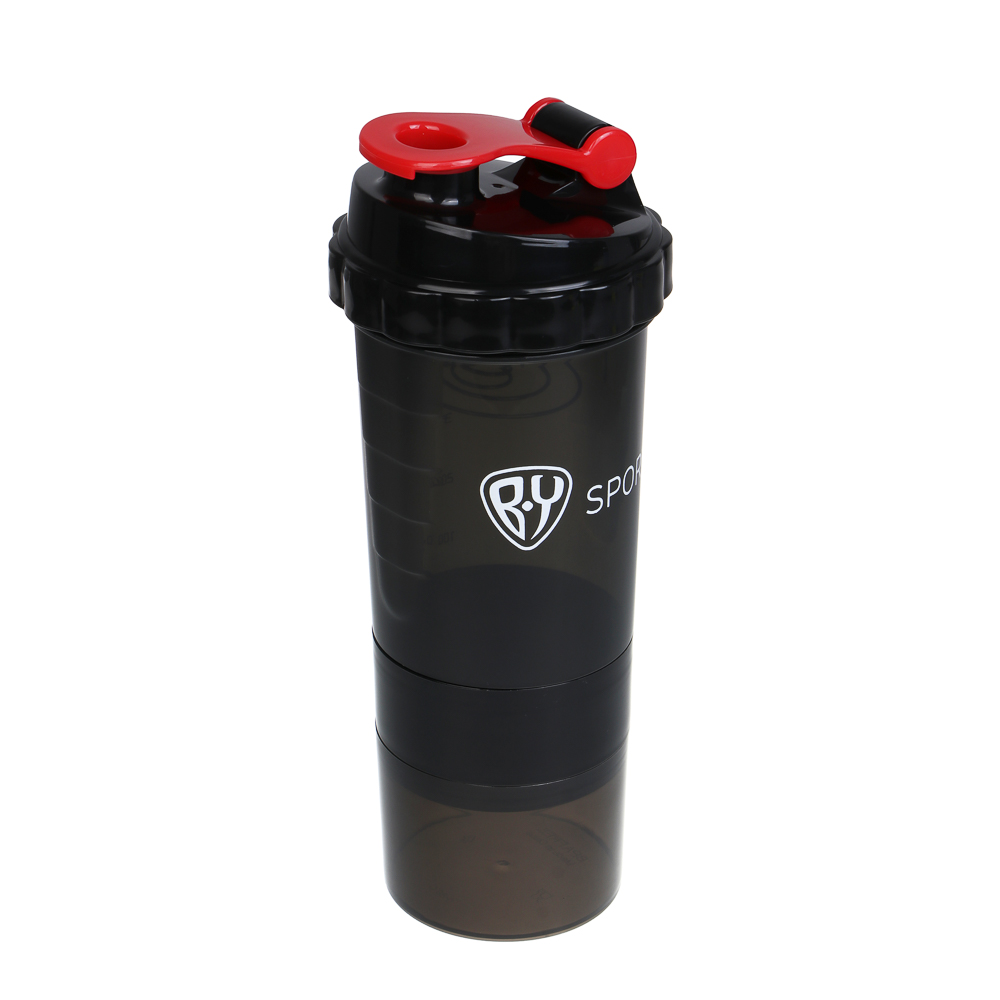 Спортивный шейкер 3 в 1, тм BY SPORT, 500мл, 25x9см, полипропилен, арт.№ 088-135