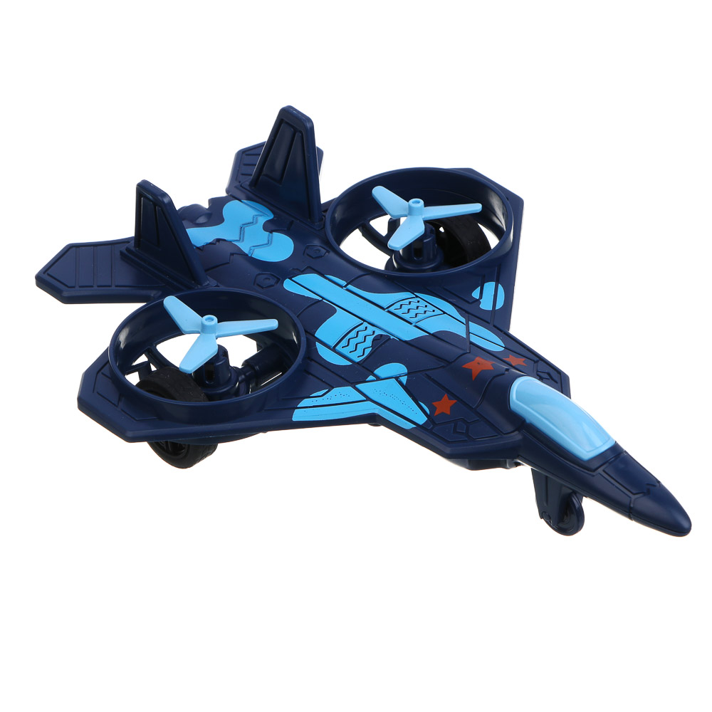 Истребитель инерционный ИГРОЛЕНД, свет, лопасти крутятся, 3хAG13, ABS, 21х15,2х6,5 см, 4 дизайна, арт.№ 292-440