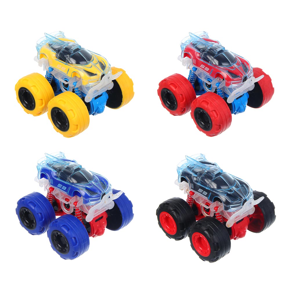 ИГРОЛЕНД Машина "Супертрюк", инерция, свет, вращение, 3хLR44, ABS, TPR, 10х8х9см, 4 дизайна, арт.№ 292-441