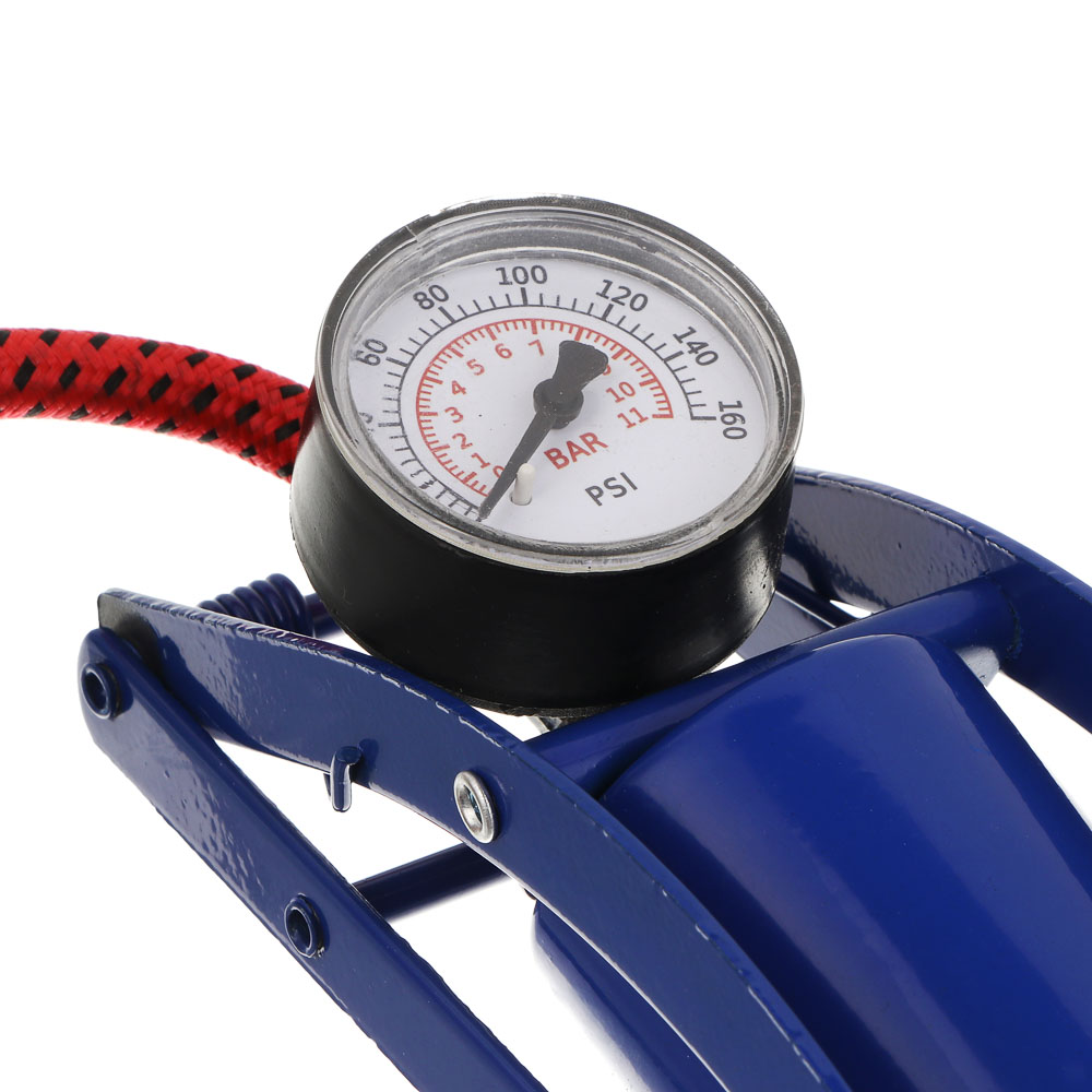 Насос ножной с манометром, тм BY SPORT, 22x9см, металл, арт.№ 069-004
