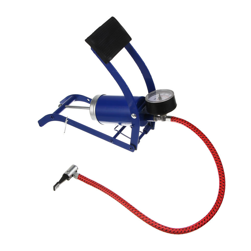 Насос ножной с манометром, тм BY SPORT, 22x9см, металл, арт.№ 069-004