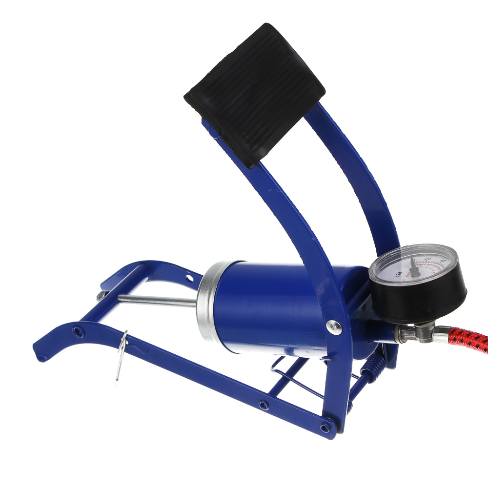 Насос ножной с манометром, тм BY SPORT, 22x9см, металл, арт.№ 069-004