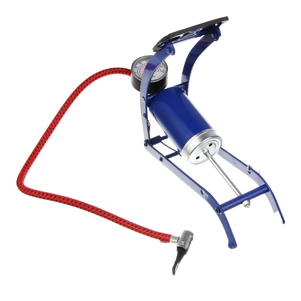 Насос ножной с манометром, тм BY SPORT, 22x9см, металл, арт.№ 069-004