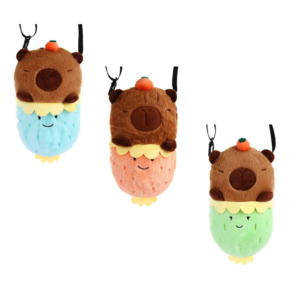 ИГРОЛЕНД Сумка детская мягкая "Капибарочка", 15х24х7 см, полиэстер, металл, 3 цвета, арт.№ 025-042