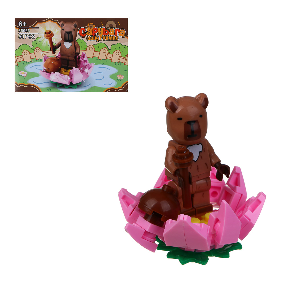 ИГРОЛЕНД Конструктор "Мир Капибарчиков", 14,5х4х9,5 см, ABS, 6 видов, арт.№ 858-067