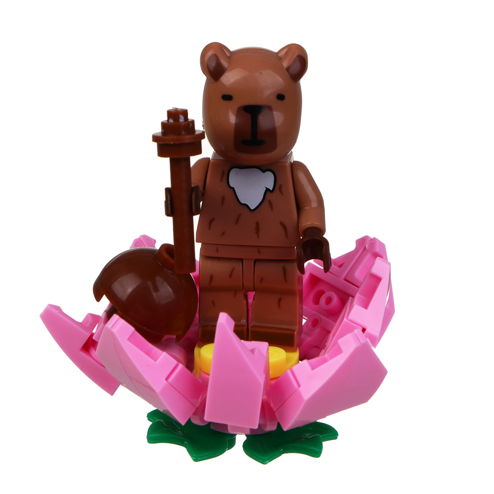 ИГРОЛЕНД Конструктор "Мир Капибарчиков", 14,5х4х9,5 см, ABS, 6 видов, арт.№ 858-067