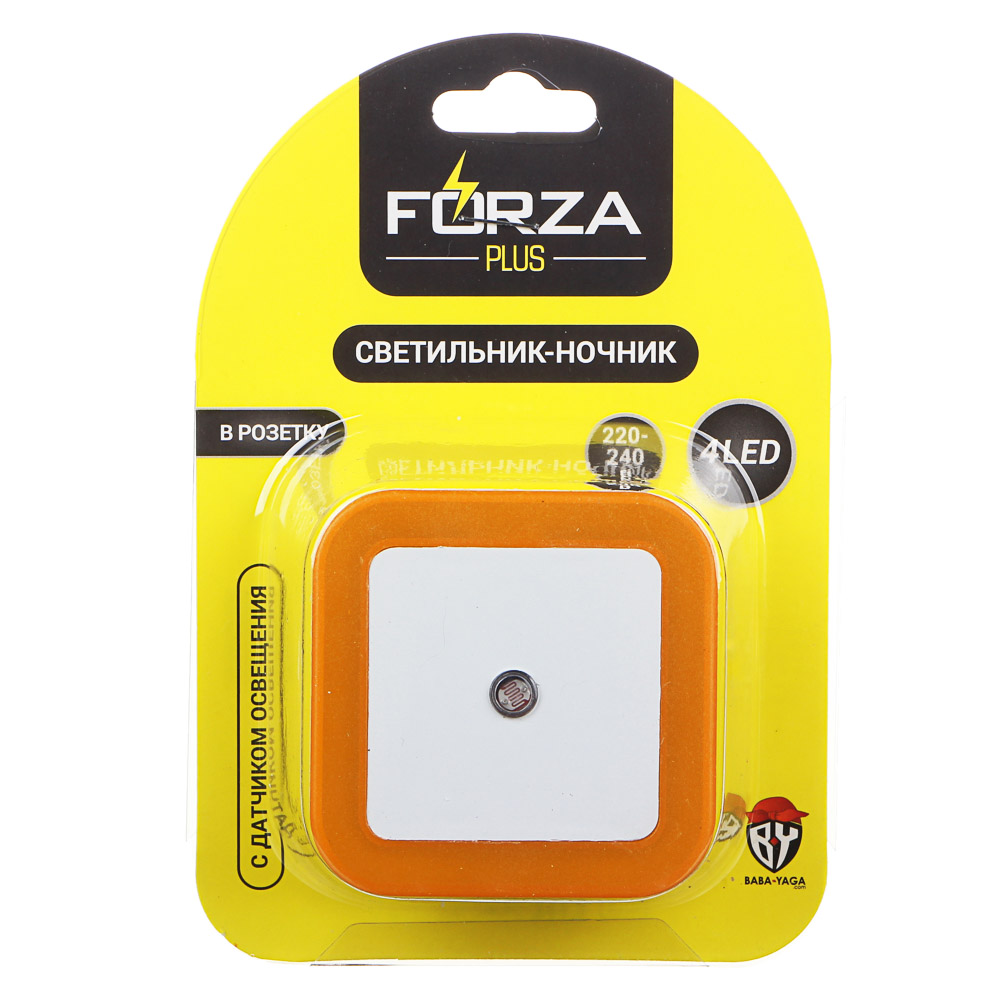 Светильник-ночник в розетку FORZA 220-240В, пластиковый с датчиком освещения LED, арт.№ 417-044
