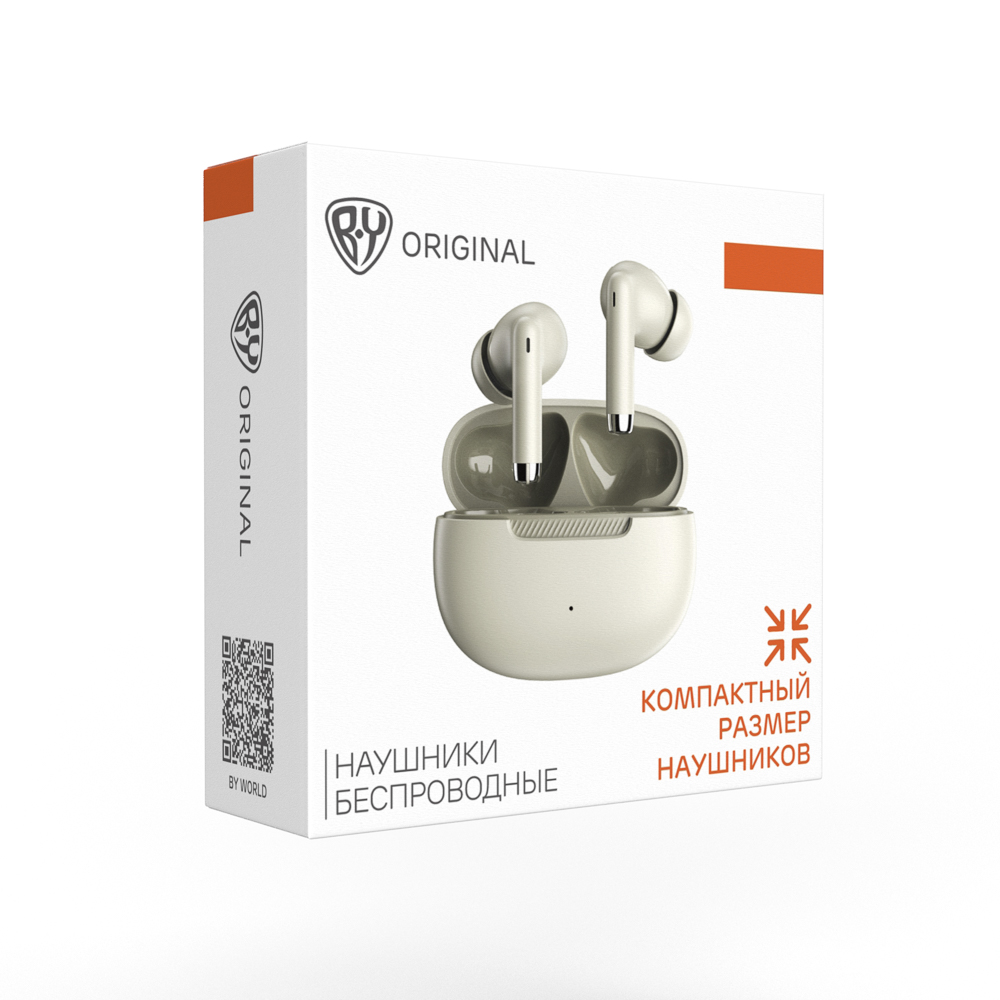 Наушники беспроводные TWS BY Voxta, внутриканальные, 35/320 мАч, BT5.4, бежевый, арт.№ 410-293