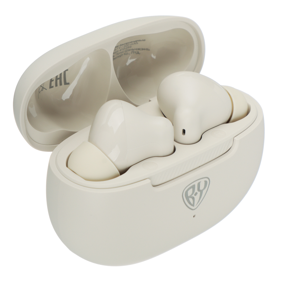 Наушники беспроводные TWS BY Voxta, внутриканальные, 35/320 мАч, BT5.4, бежевый, арт.№ 410-293