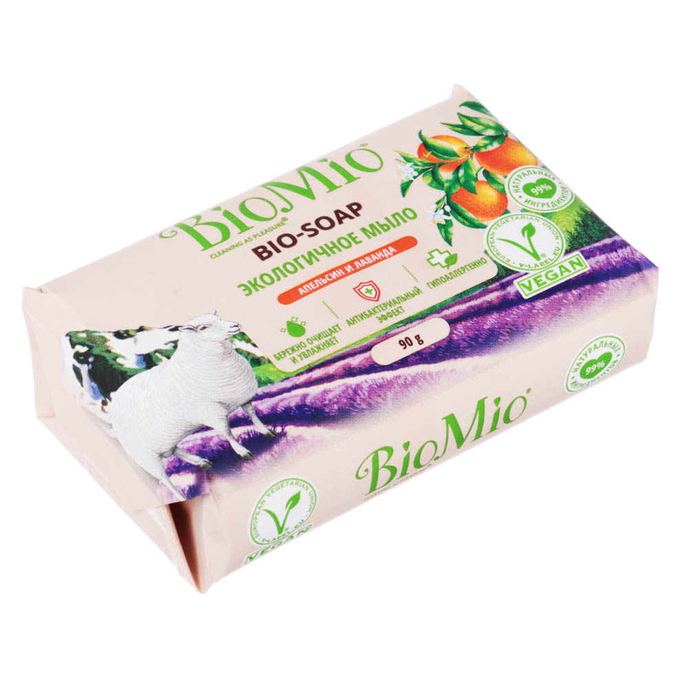 Мыло твердое BIO-SOAP Экологичное Апельсин и лаванда, к/у, 90г, арт.№ 952-116