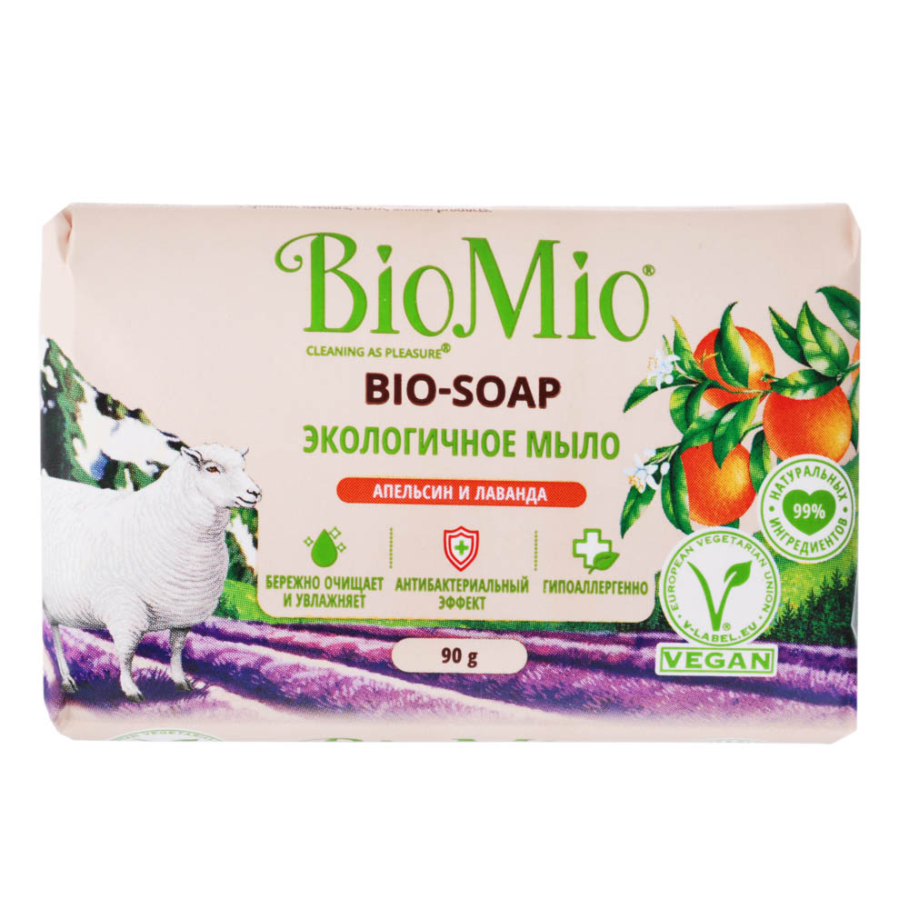 Мыло твердое BIO-SOAP Экологичное Апельсин и лаванда, к/у, 90г, арт.№ 952-116