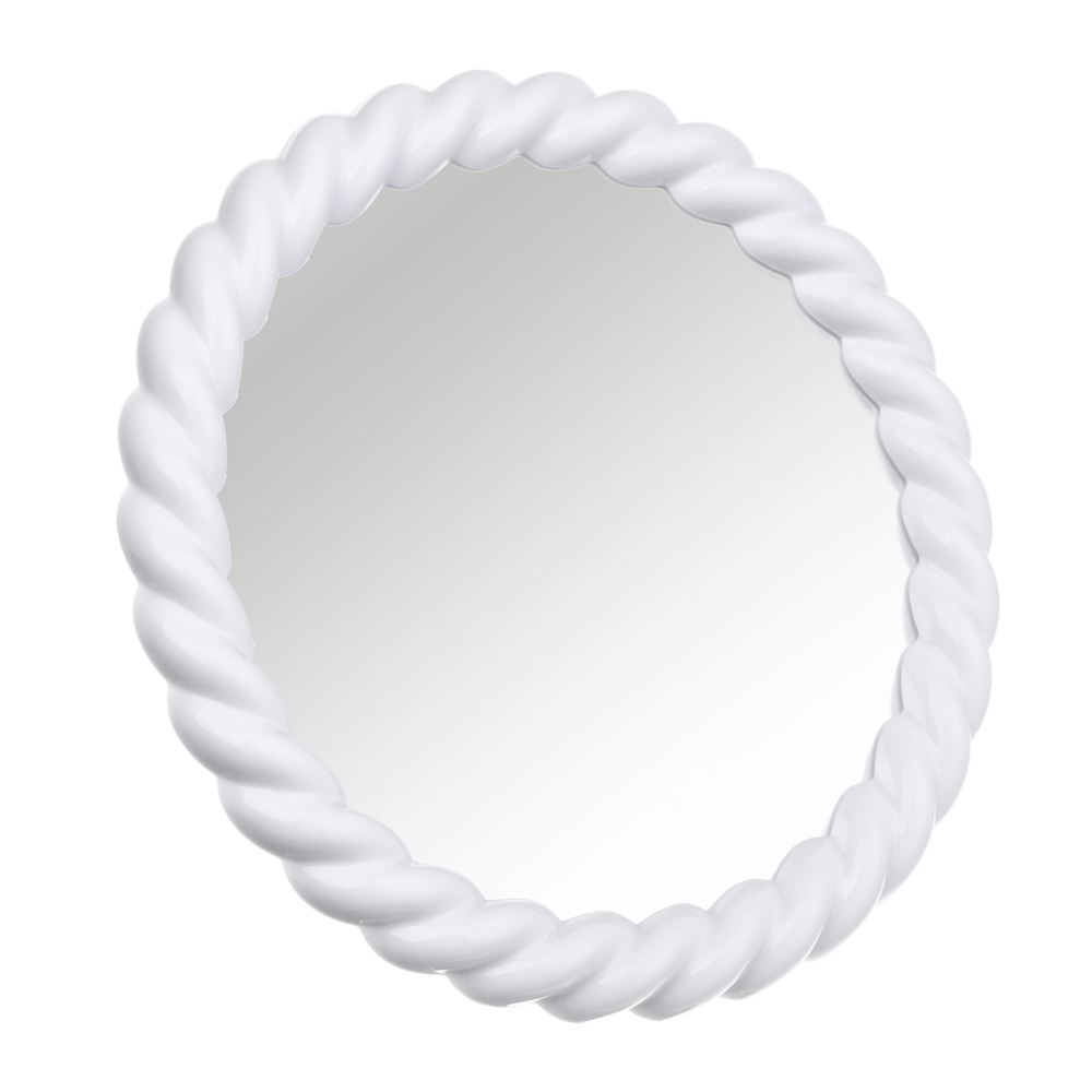 ЮНИLOOK Зеркало настольное круглое в витой рамке, пластик, стекло, диаметр 18,5см, 2 цвета, арт.№ 301-268