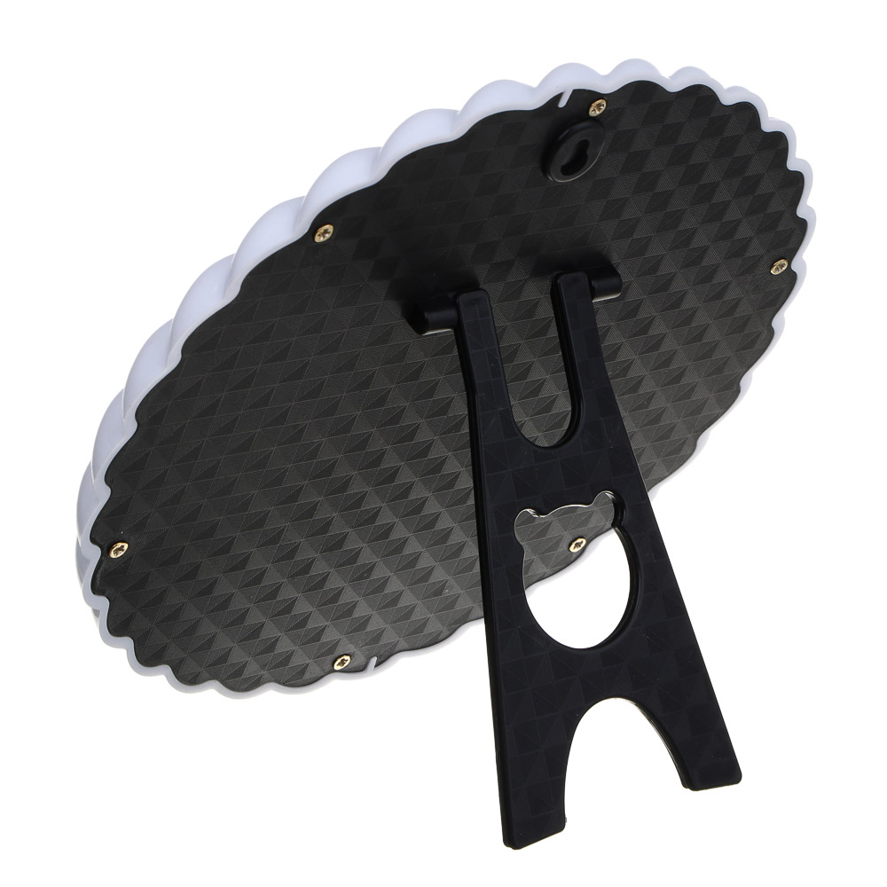 ЮНИLOOK Зеркало настольное круглое в витой рамке, пластик, стекло, диаметр 18,5см, 2 цвета, арт.№ 301-268