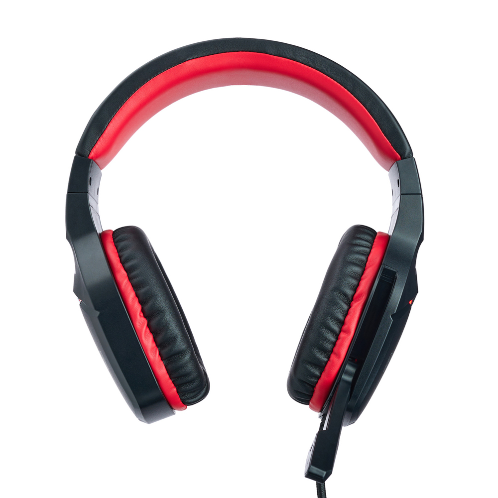 Наушники проводные с микрофоном игровые BY Bascinet USB 3,2 м, красная подсветка, арт.№ 410-084