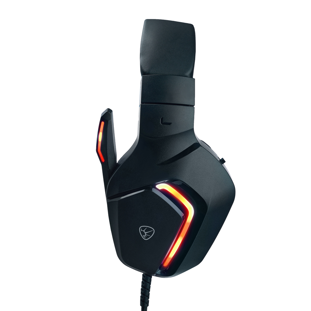 Наушники проводные с микрофоном игровые BY Bascinet USB 3,2 м, красная подсветка, арт.№ 410-084