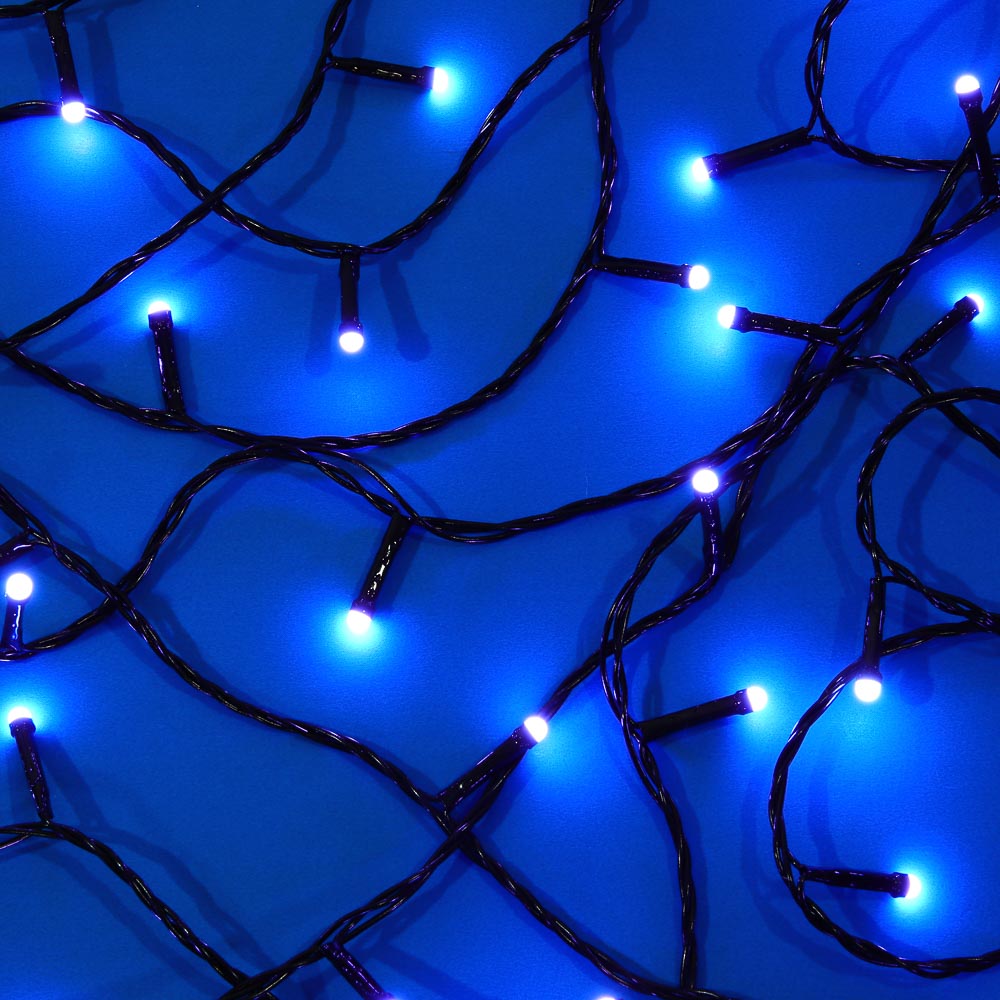 Гирлянда вьюн 30 м СНОУ БУМ, 300 LED ламп, белое свечение (8 режимов), ПВХ чёрный, 220В, арт.№ 384-224
