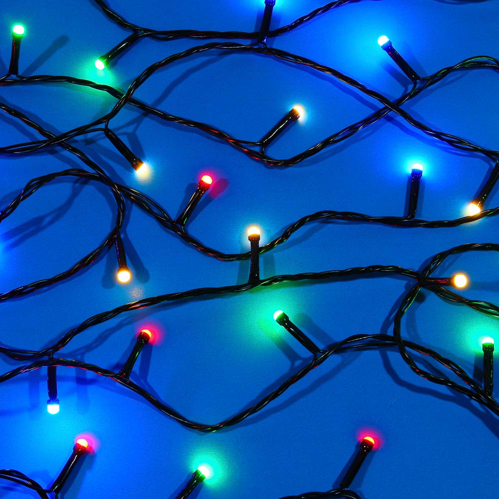 Гирлянда вьюн 30 м СНОУ БУМ, 300 LED ламп, мультицвет (8 режимов), ПВХ чёрный, 220В, арт.№ 384-227