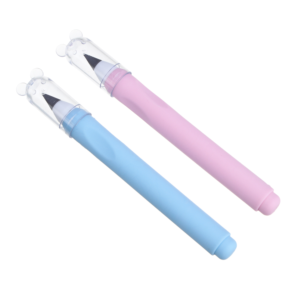 Карандаш чернографитный "вечный", с круглым корпусом - ластиком, TPE, графит, 2 цвета, арт.№ 591-246