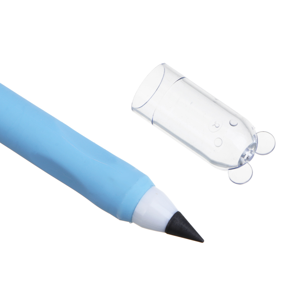 Карандаш чернографитный "вечный", с круглым корпусом - ластиком, TPE, графит, 2 цвета, арт.№ 591-246