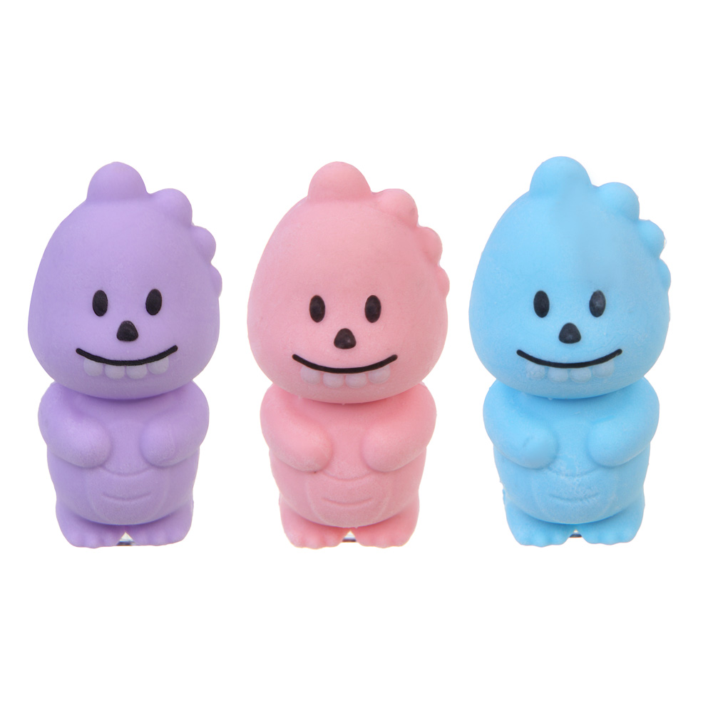 Ластик фигурный, со встроенной точилкой, в форме дракончика, ТПР, металл, 3 цвета, арт.№ 607-056