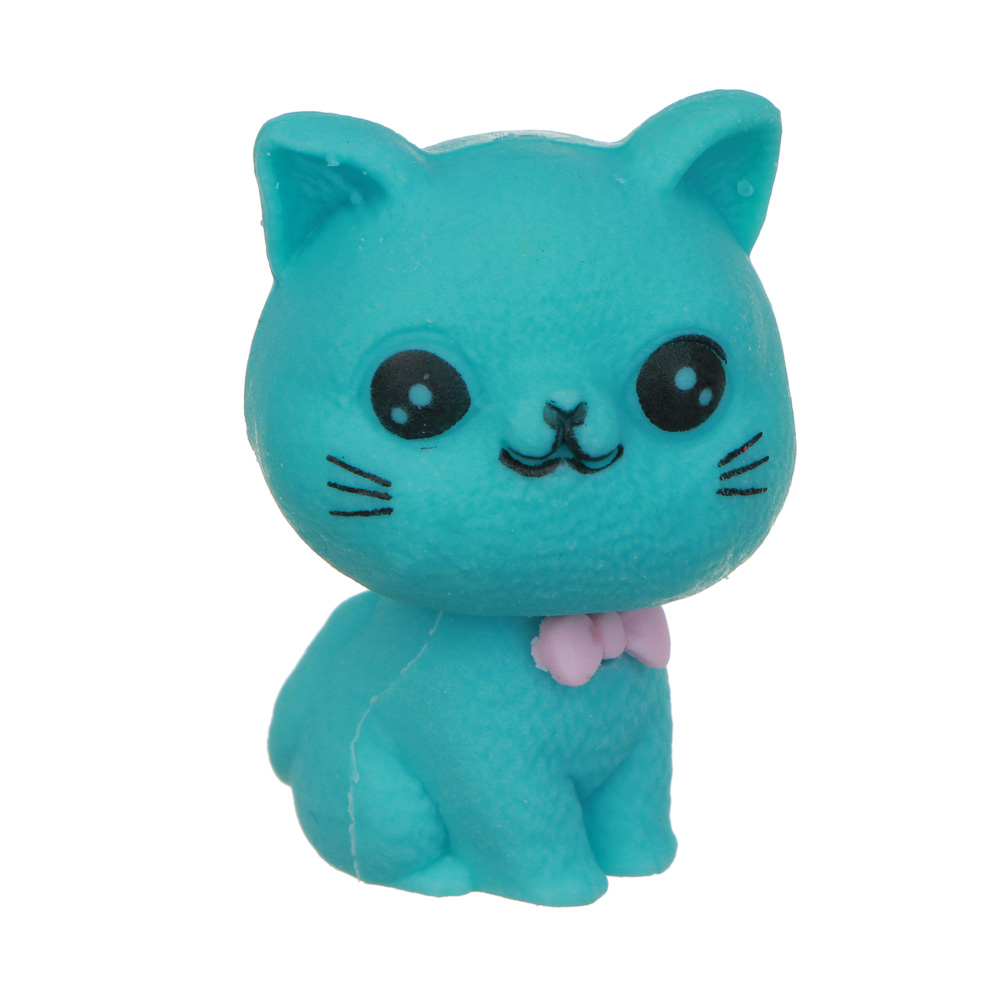 Ластик-топпер в форме котика, 3,5х2,3х2см, 3 цвета, ТПР, арт.№ 607-057