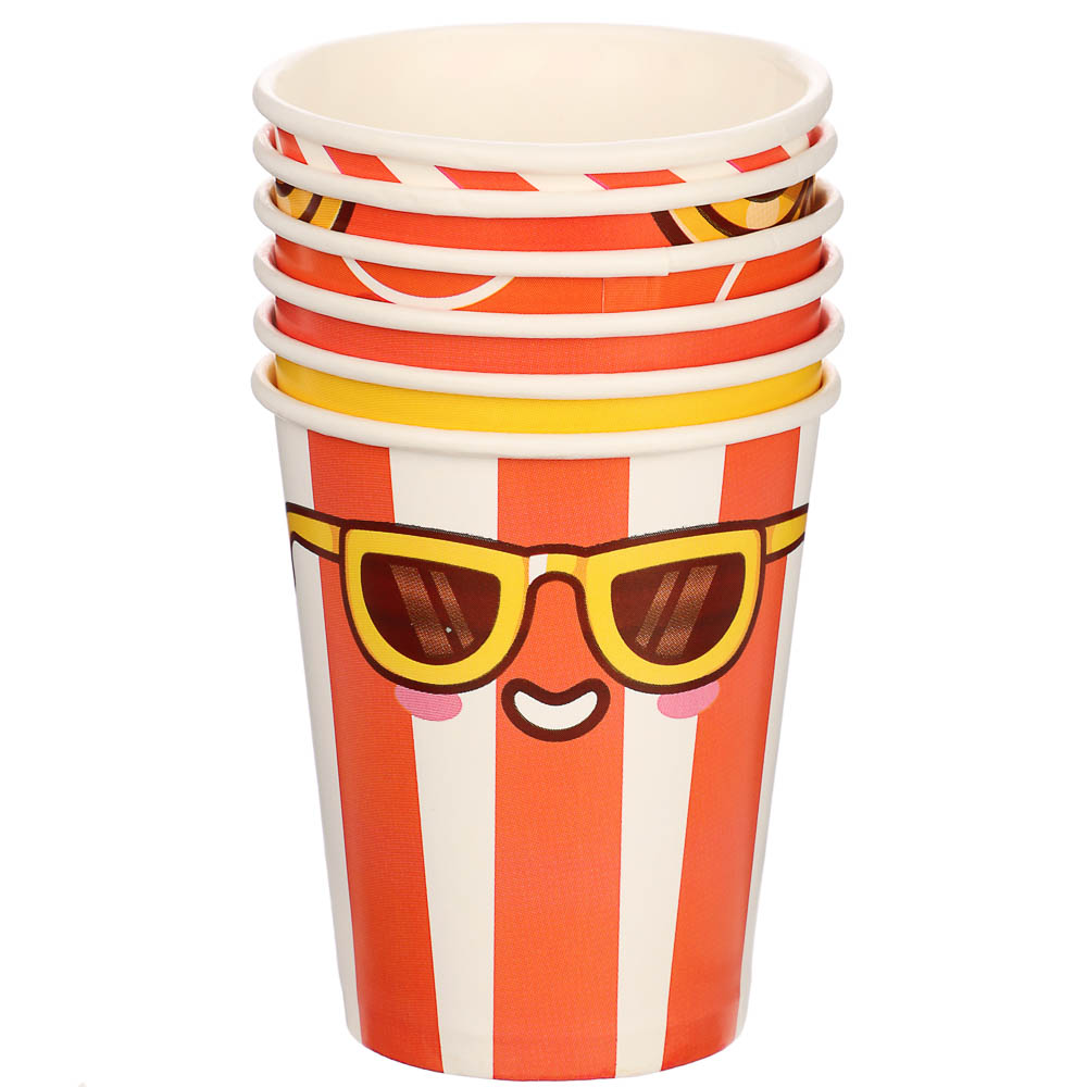 Набор бумажных стаканов Ожившая еда, 6 шт*250 мл, арт.№ 530-454
