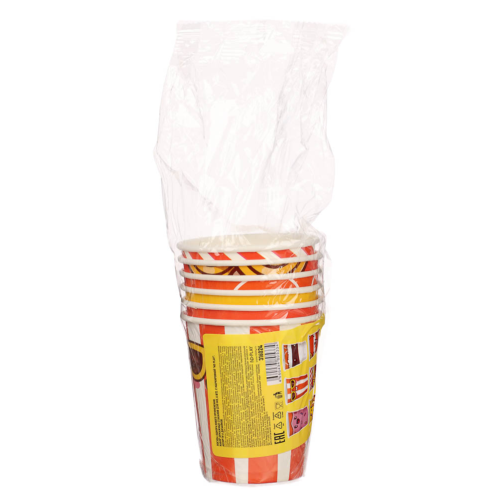 Набор бумажных стаканов Ожившая еда, 6 шт*250 мл, арт.№ 530-454