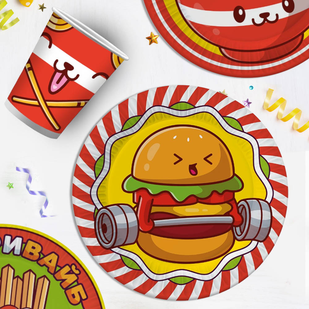 Набор бумажных стаканов Ожившая еда, 6 шт*250 мл, арт.№ 530-454