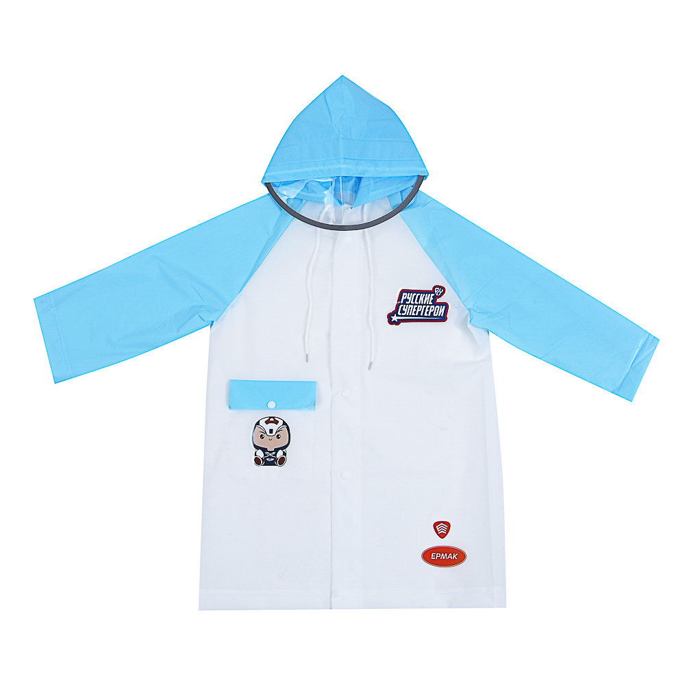 BY Русские Супергерои Дождевик детский с наклейками Ермак 130мкм 66х45см, EVA, арт.№ 188-117