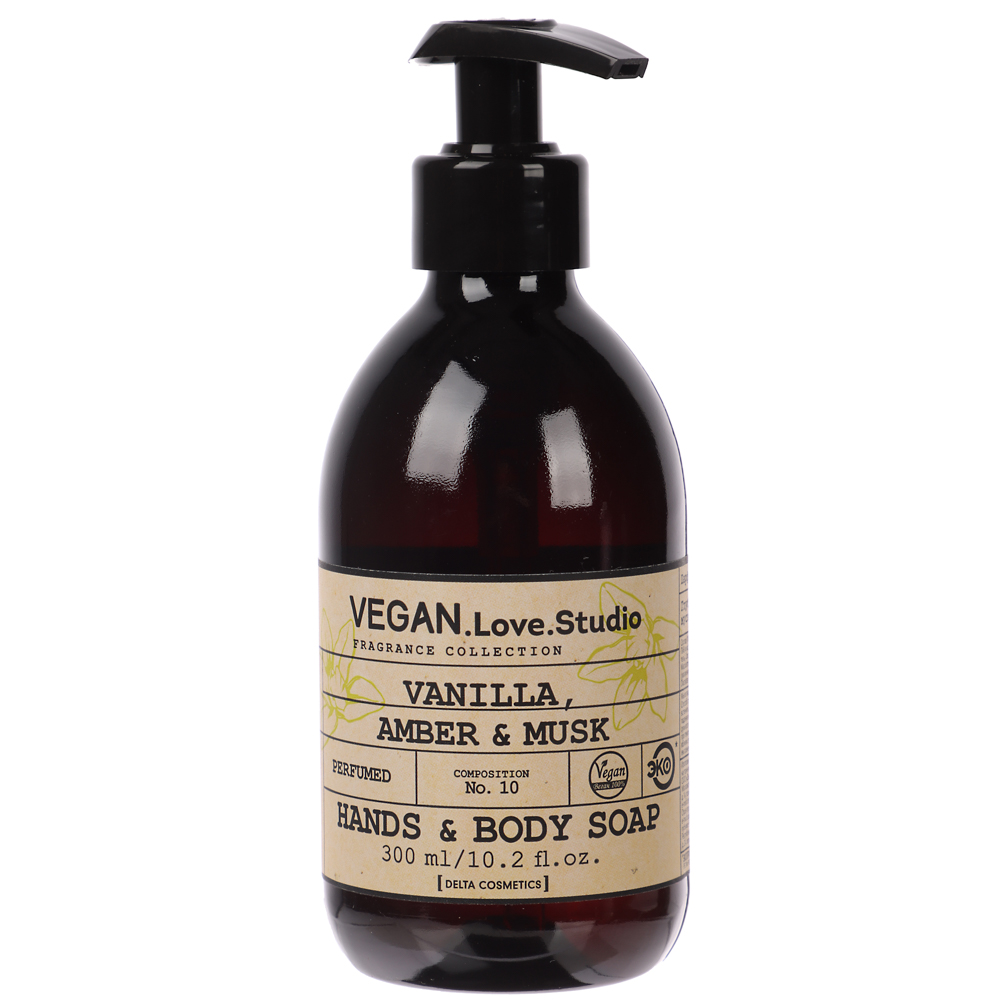 Парфюмированное мыло для рук и тела VEGAN.Love.Studio Vanilla, Amber, Musk, 300мл, арт.№ 930-068