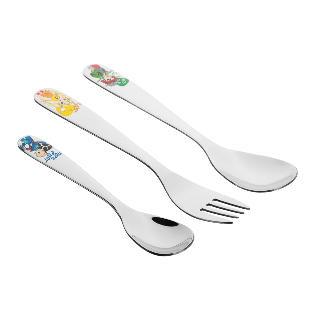 BY РУССКИЕ СУПЕРГЕРОИ Набор столовых приборов 3 пр, нерж.сталь, арт.№ 815-049