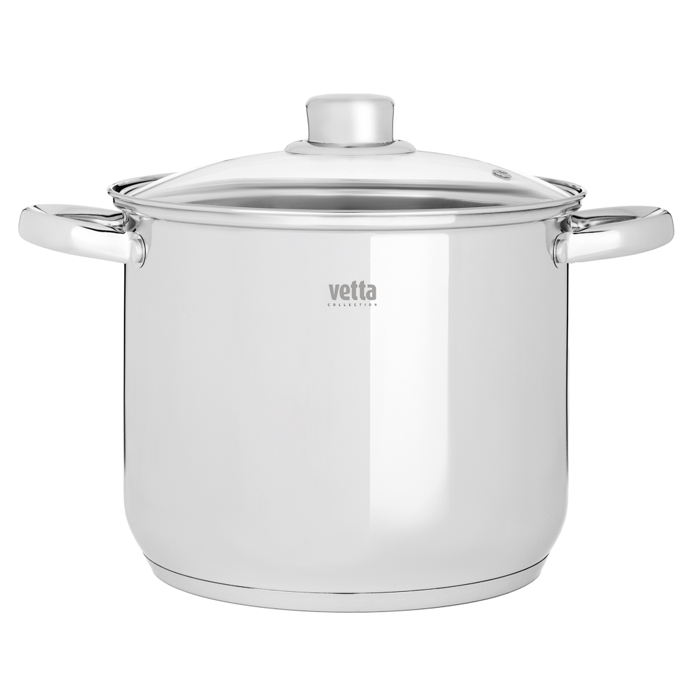 VETTA Орландо Кастрюля 24х20см, 9,0л, со стекл. крышкой, индукция, арт.№ 822-284