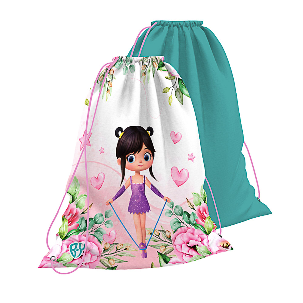 Мешок для сменной обуви на завязках, 34x43см, "Гимнастка", полиэст, арт.№ R21-105