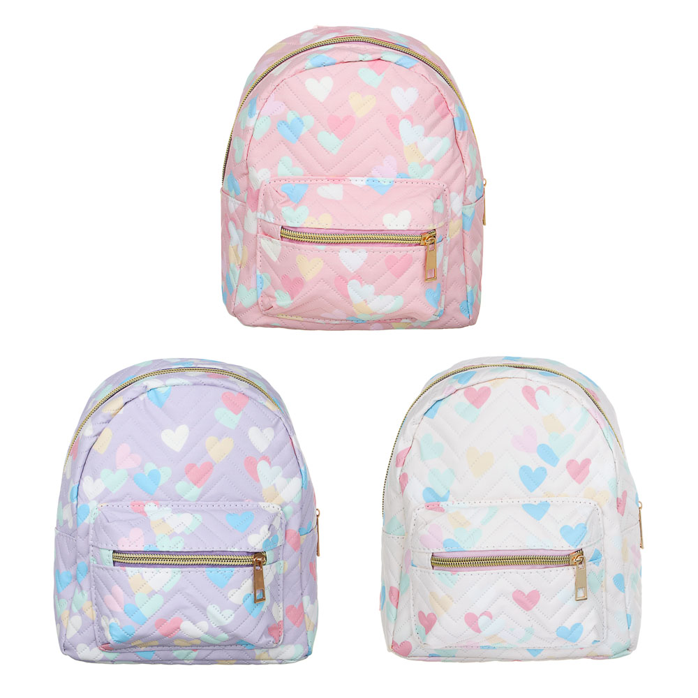 ЮL Лилита Рюкзак детский с сердечками, ПУ, 22х17х9см, 3 цвета, КЖС24-29, арт.№ 337-204