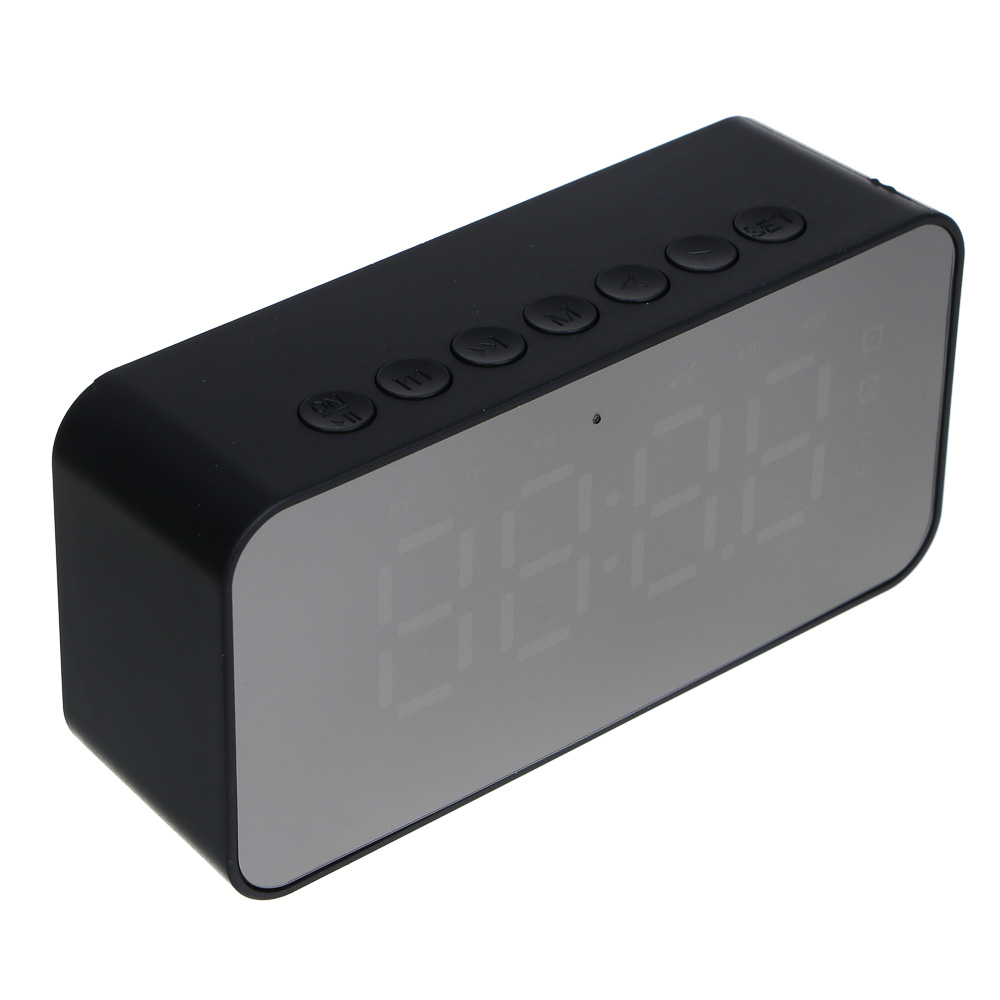 LADECOR CHRONO Будильник электронный, 12,4x3,6x6 см, USB, пластик, цвет корпуса черный, арт.№ 529-315