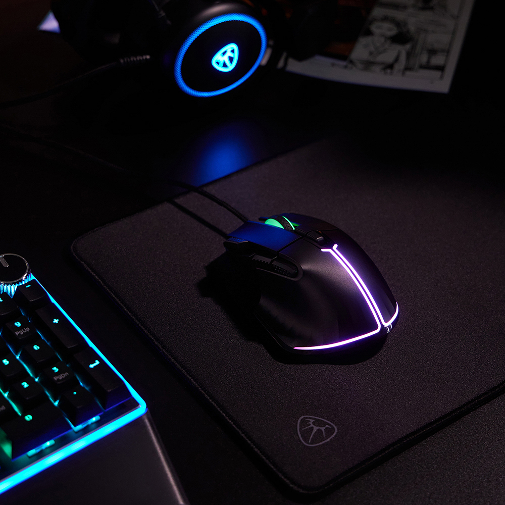 BY Игровая мышь проводная Saiga 12000dpi,9D,PMW3360,RGB,220см, арт.№ 405-060