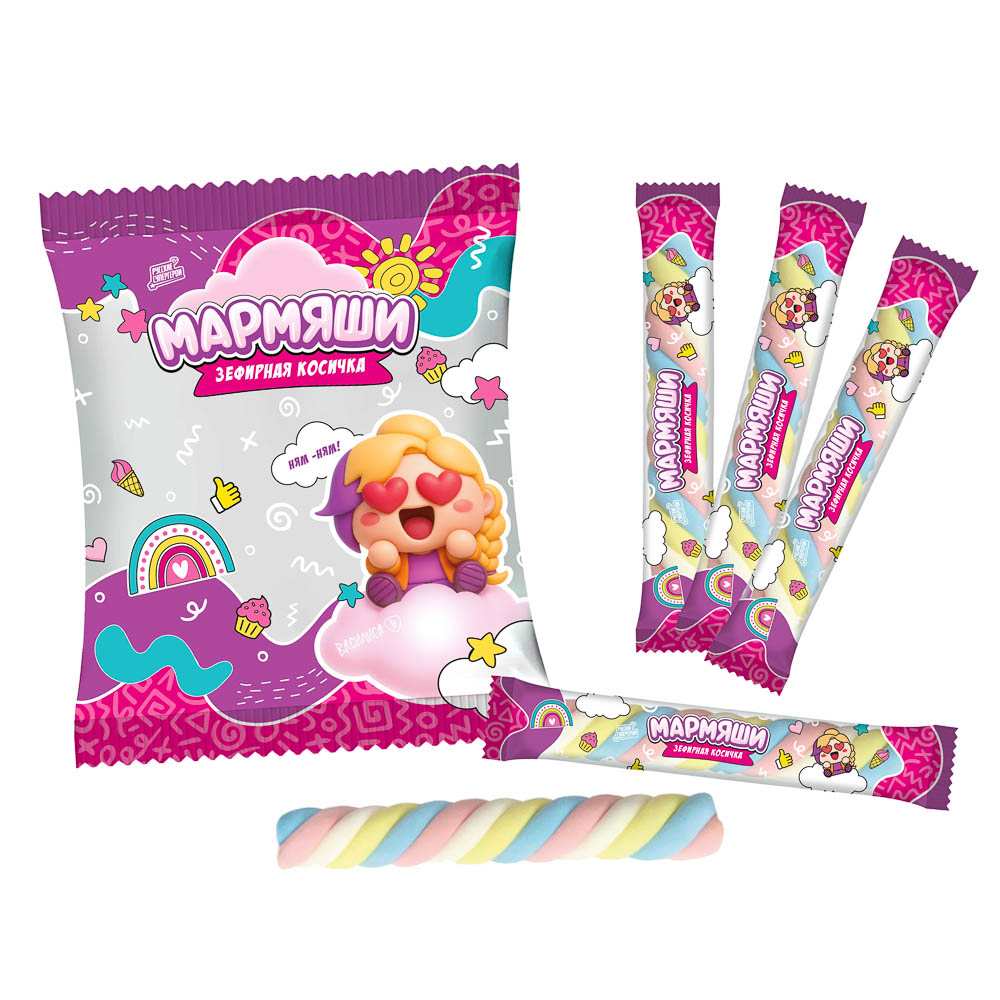 BY Русские Супергерои Зефирная косичка со вкусом ваниль 10 гр., арт.№ 347-535