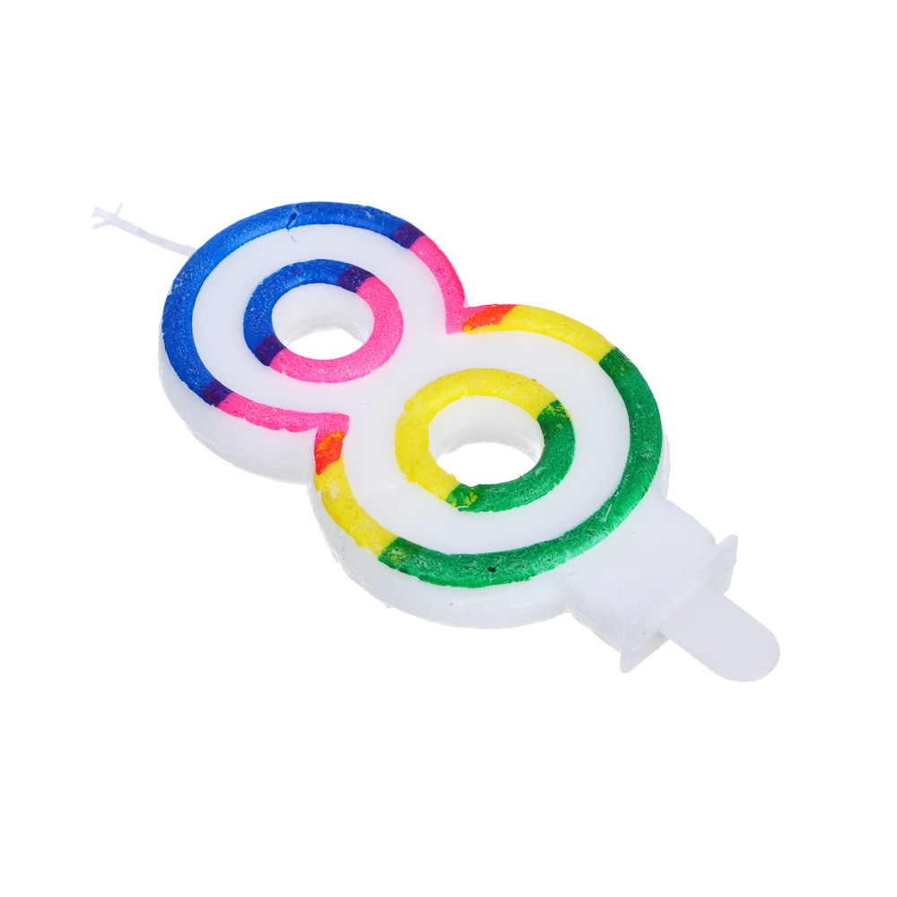 Капитан Весельчак Свеча для торта в форме цифры, с подставкой (8), парафин, PP, арт.№ 506-243