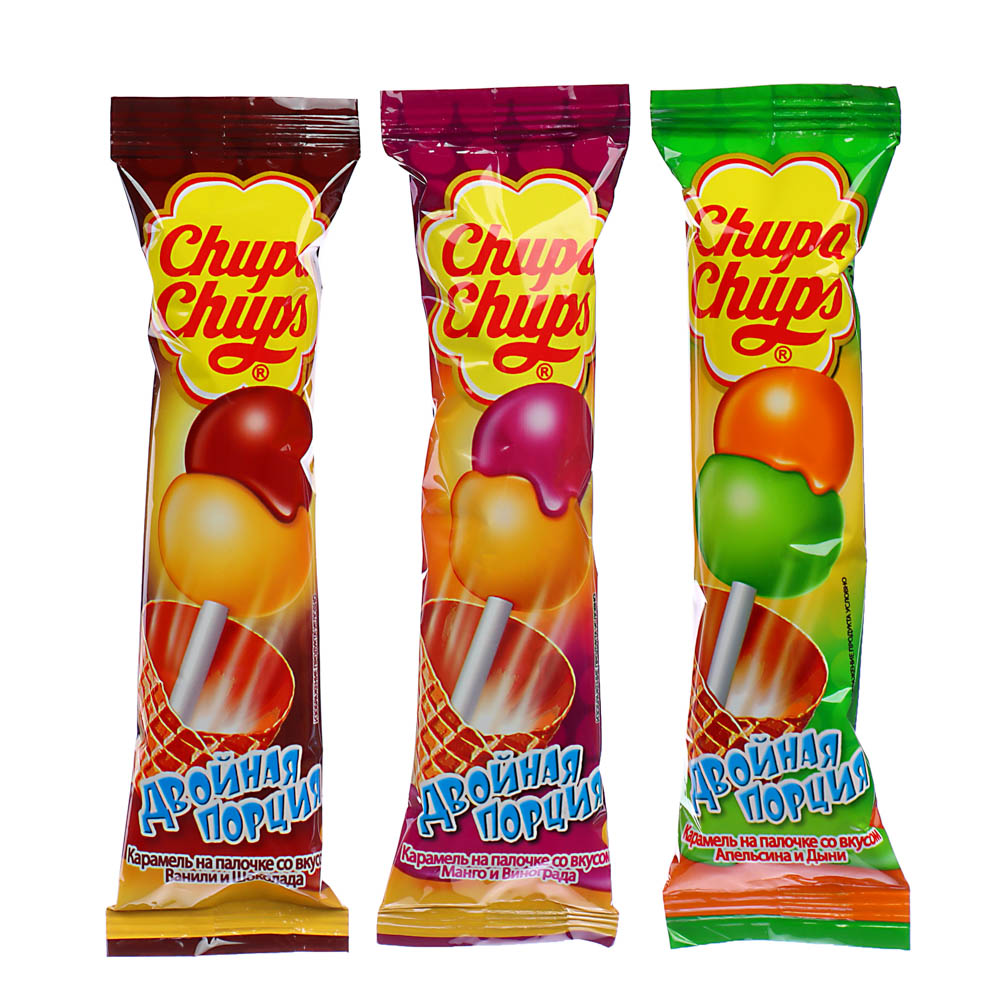 Карамель CHUPA CHUPS Двойная порция ассорти, 16,8 г, арт.№ 347-183