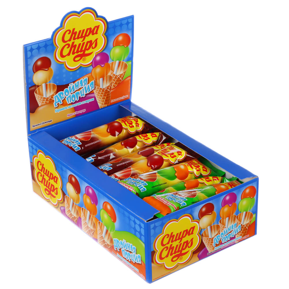 Карамель CHUPA CHUPS Двойная порция ассорти, 16,8 г, арт.№ 347-183