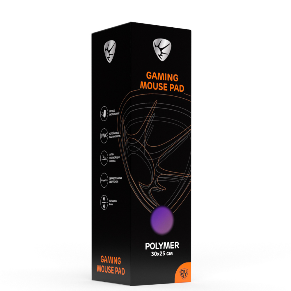 Коврик игровой BY "Polymer" 350х250х4мм, прорезиненный с PVC покрытием, переливающийся, арт.№ 405-066