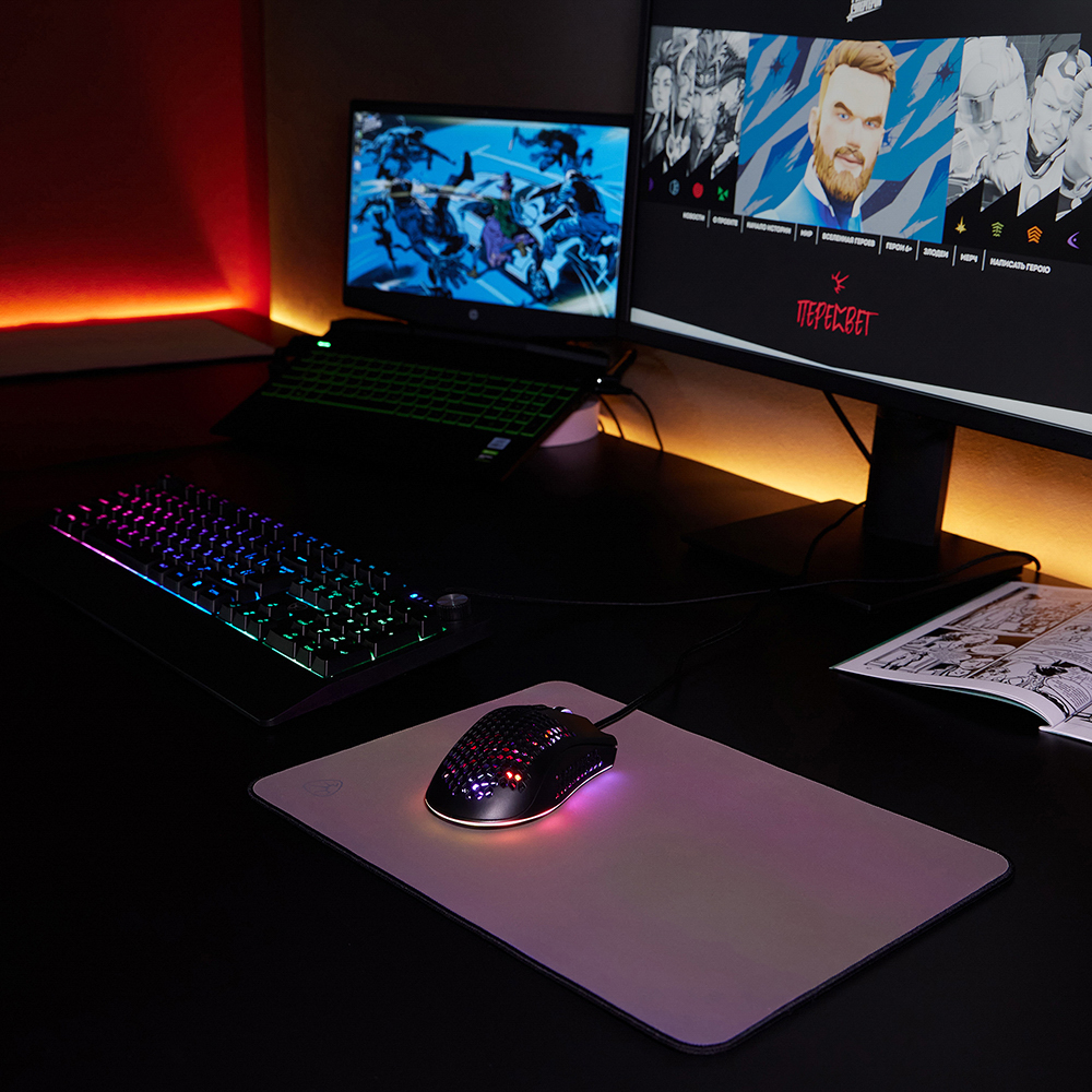 Коврик игровой BY "Polymer" 350х250х4мм, прорезиненный с PVC покрытием, переливающийся, арт.№ 405-066