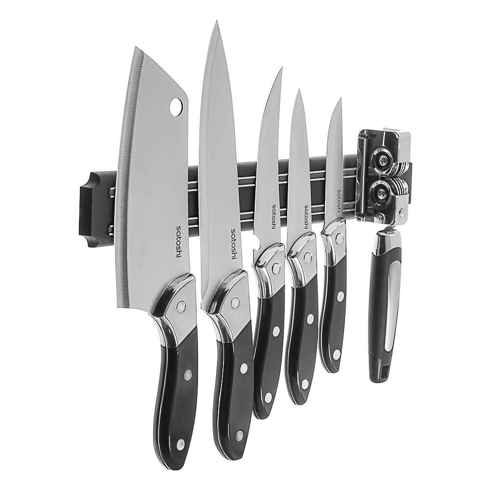 SATOSHI Сомьер Набор ножей кухонных 7пр, с магнитным держателем и точилкой, арт.№ 803-389