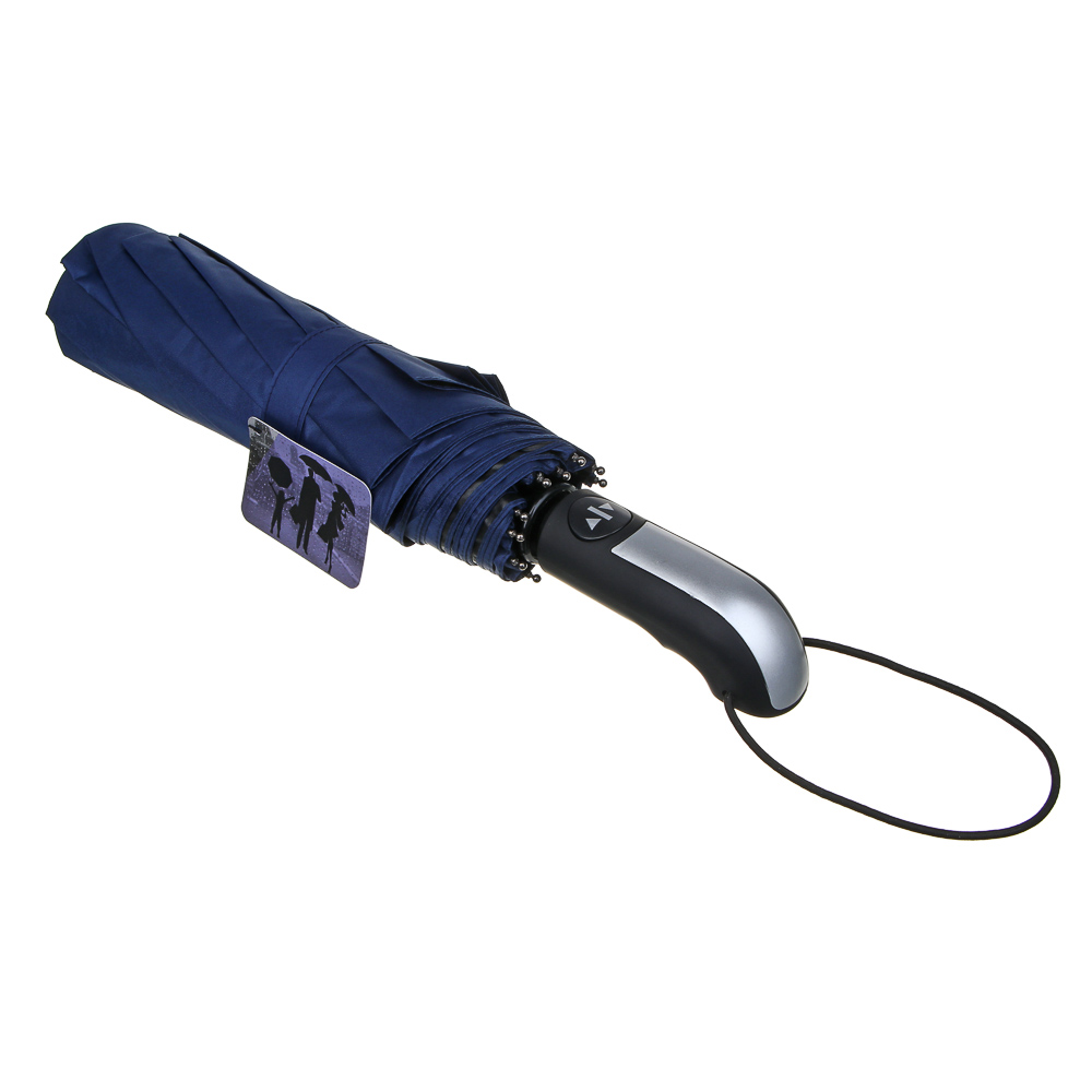 Зонт автомат, усиленный, металл, пластик, полиэстер, винил, d103см, 10 спиц, 3 цвета, арт.№ 302-394