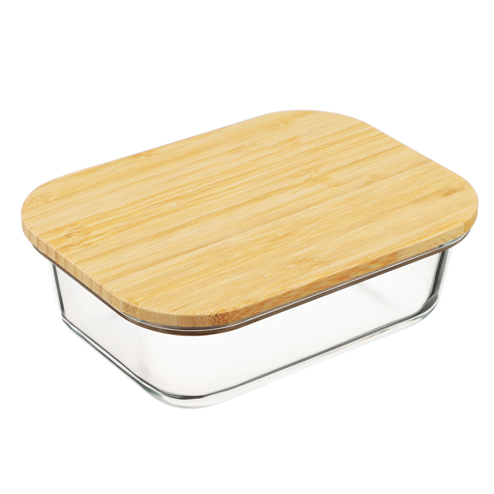 VETTA Контейнер для продуктов 600мл, крышка бамбук, жаропрочное стекло, арт.№ 825-036