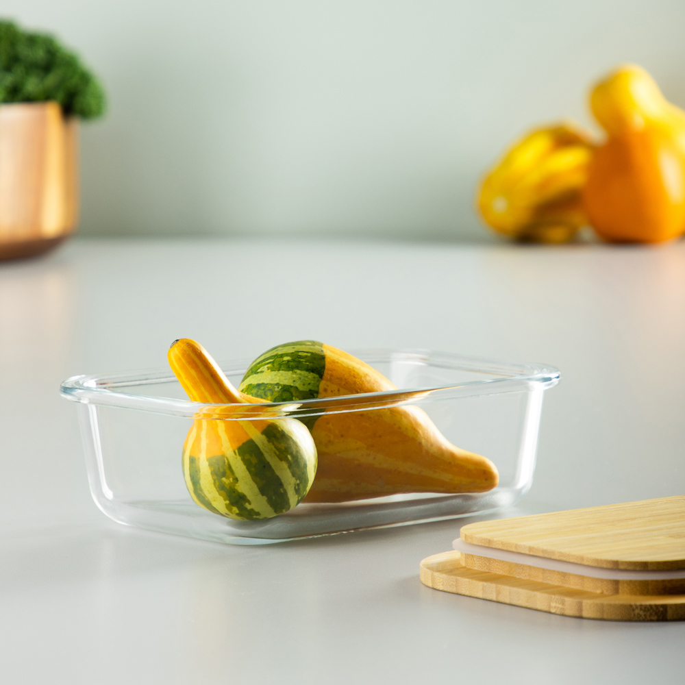 VETTA Контейнер для продуктов 600мл, крышка бамбук, жаропрочное стекло, арт.№ 825-036