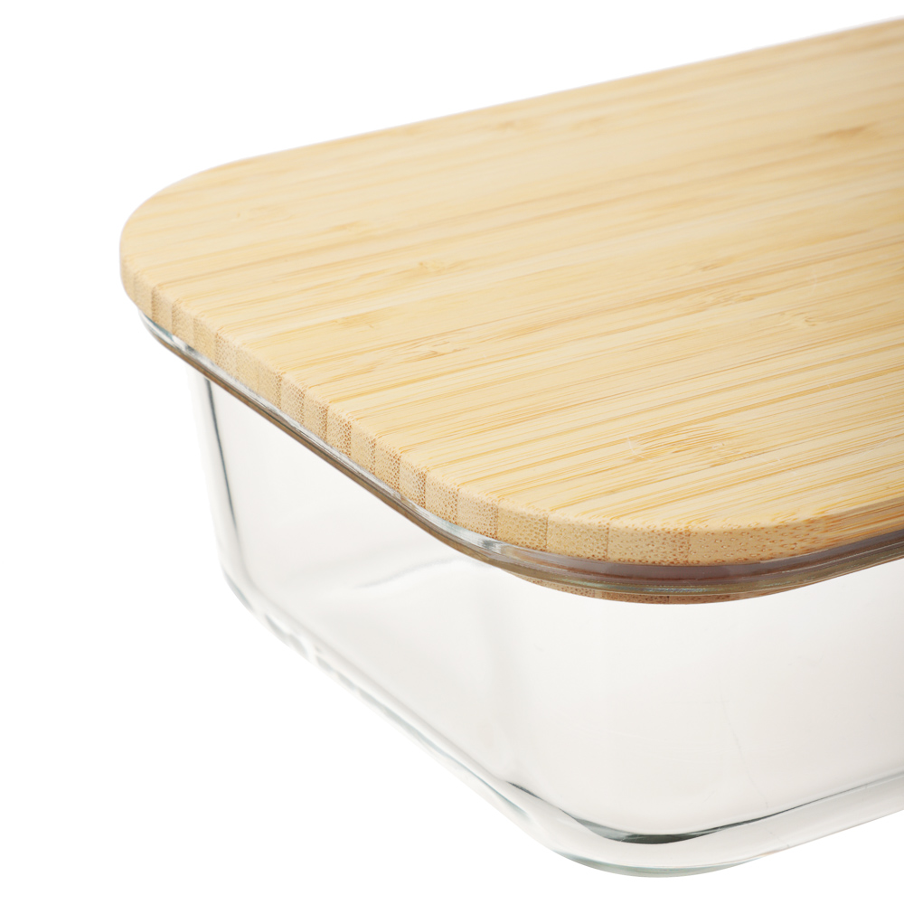 VETTA Контейнер для продуктов 600мл, крышка бамбук, жаропрочное стекло, арт.№ 825-036