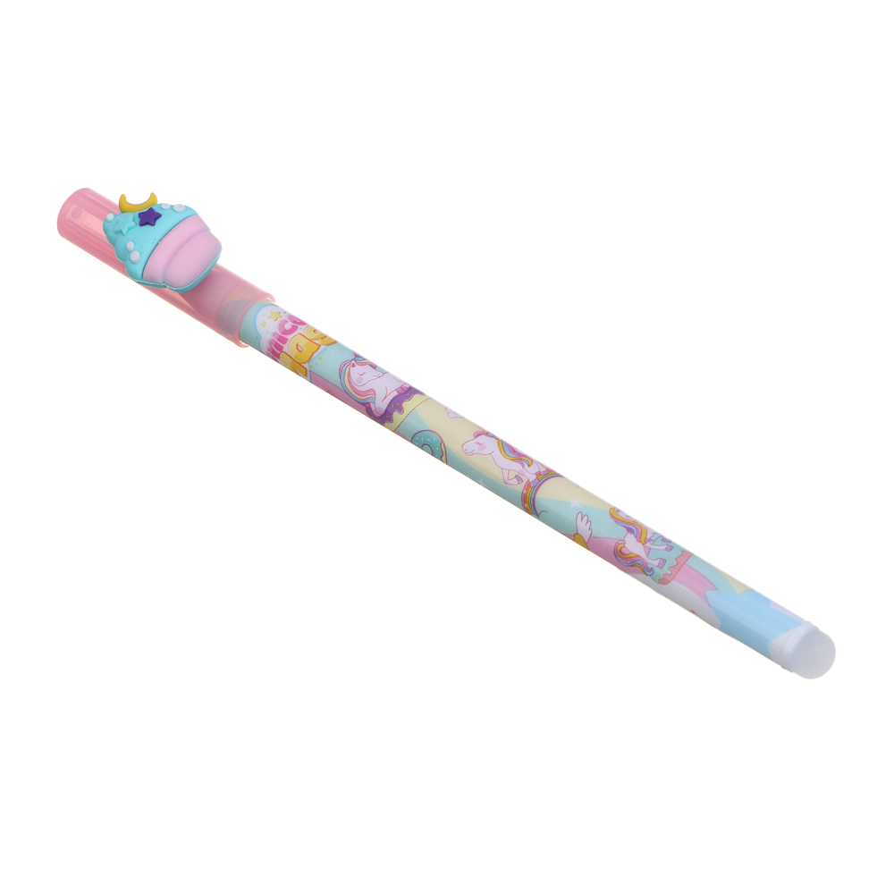 Ручка гелевая "пиши-стирай" синяя, фигурка "Фантазия", 6 дизайнов, арт.№ 591-268