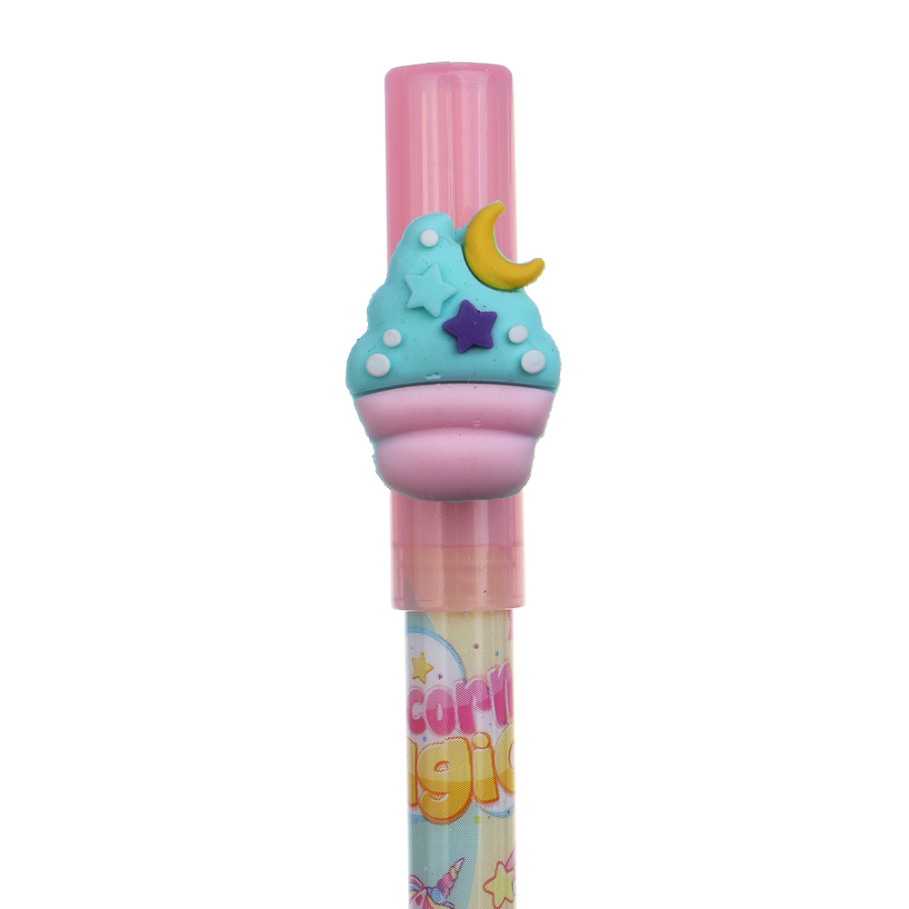 Ручка гелевая "пиши-стирай" синяя, фигурка "Фантазия", 6 дизайнов, арт.№ 591-268